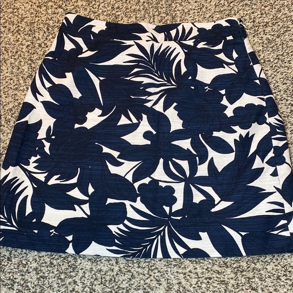 Ann Taylor Blue and White Mini Skirt Casual Resort Wear